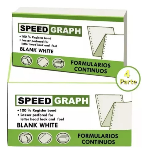 Formulario Papel Continuo 9.5 X 11 4 Partes Troquelado