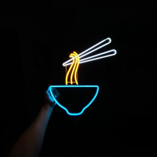 Letrero Led Neón Ramen 42x50cm Comida Japonesa Restaurantes