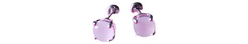 Aros Abridores Barbie Cuarzo Rosa 5mm Nenas Plata 925 Regalo