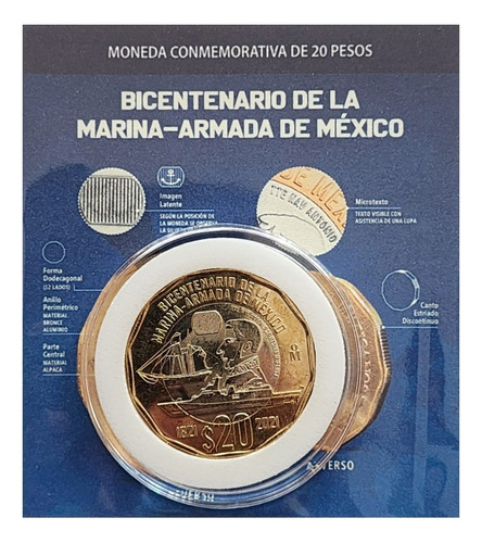 Blister 20 Pesos Bicentenario De La Marina Armada De Mexico