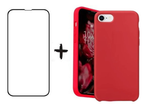 Imagen 1 de 2 de Carcasa Silicona + Lamina Para iPhone 7/8/7 Plus/8 Plus