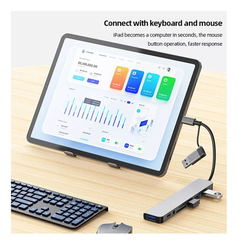 Wa Divisor De Hub Usb De Audio Tipo C Ocho En Uno