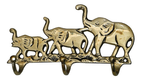 Porta Chaves Cabide Elefantes Em Bronze Decorações 2 Peças