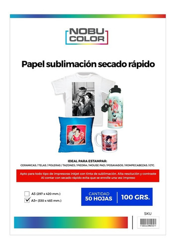 Papel Sublimación Knf A3+ 100 Grs. - 50 Hojas