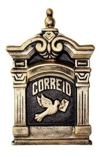 Caixa De Correio Colonial Em Alumínio De Embutir Cor Dourado