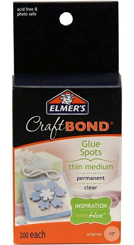 Elmers E Craftbond Glue Spots Thin Medium Sticky Dots 20