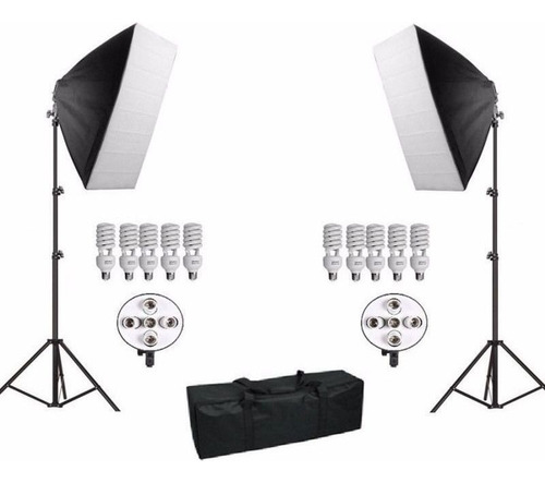Kit Iluminação Estúdio Profissional Completo Softbox 110v