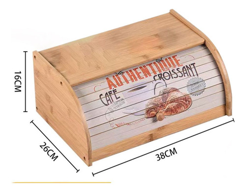 Panera Caja Madera Cesta De Pan Cuadrada 38x26cm