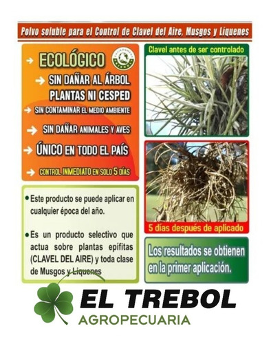 Control Clavel Del Aire Liquenes Musgo Pack X 5 Bls 500 Grs