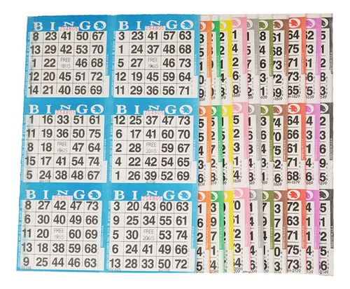 American Games Tarjetas De Juego De Papel De Bingo  6 T Jhx