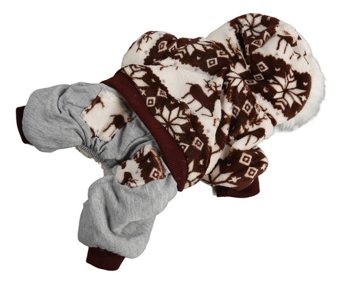 Chaqueta Navideña Para Perro Con Capucha, Gruesa, Copo De Ni