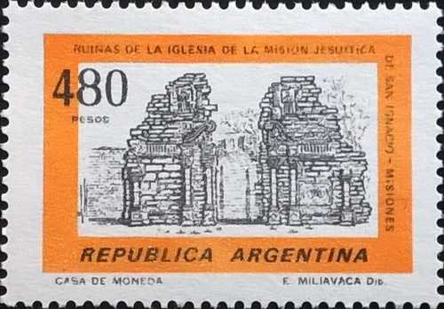 Argentina, Sello Gj 1791 San Ignacio 480p 78 Mint L11592