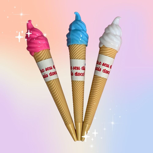 Kit 03 Lapiseira 0.7mm Sorvete Ice Cream Tutti Frutti Brw