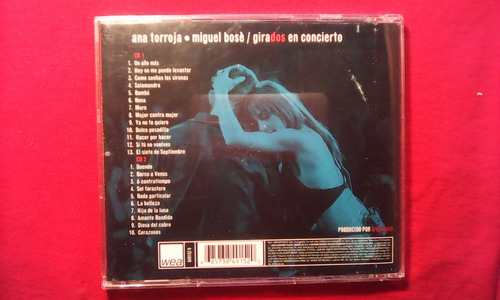 Ana Torroja Miguel Bose Girados En Concierto Cd Doble (Usado)