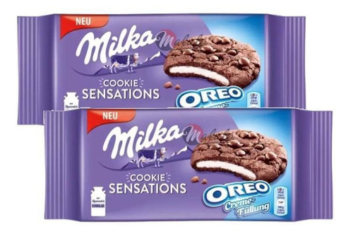 Kit 2 Kit Milka Sensations Choco Cookies Recheados Oreo 156g