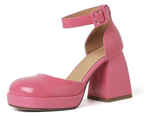 Sapatos De Salto Alto Barbie Pink Mary Jane Para Mulheres Em