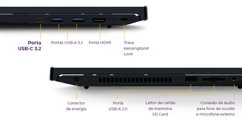 Notebook Positivo Vision R15 Lumina Bar, Amd Ryzen 7 8gb 512gb, Tela 15 Polegadas Full Hd Antirreflexo, Linux - Preto