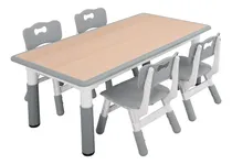 Comprar Juego De Mesa Y Sillas Ajustable En Altura Con 4 Asientos