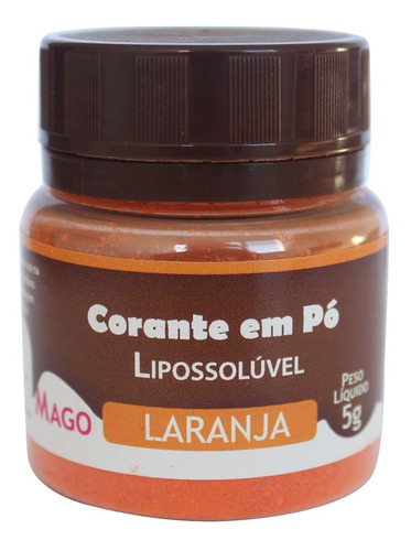 Corante Em Po Para Chocolate Lipossolúvel Laranja 5g Mago