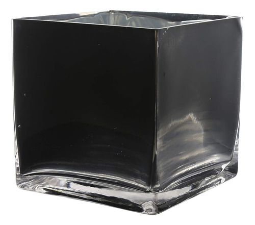 Wgv Cube Jarrón De Vidrio, Candelabro, 5  X5  X5 , Negro Ele