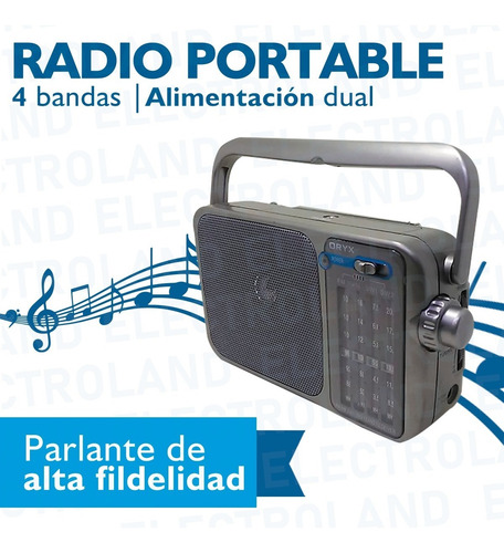 Radio Portable Retro Oryx Am/fm Alimentación Dual 4 Bandas