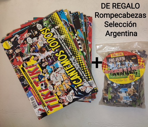 Lote X 24 Revistas Tiki Tiki + Rompecabezas Argentina Futbol (Usado)