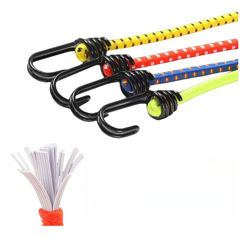 (40-80cm)x15pcs Goma Elastica Ganchos Estirar Hasta Un 140% 40cmx5 60cmx5 80cmx5
