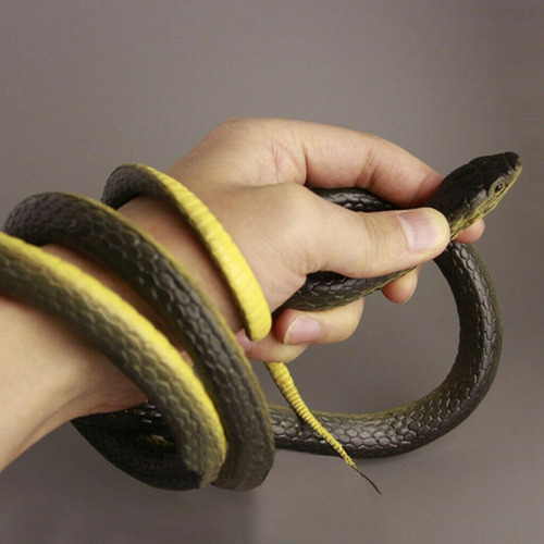 2x De Broma De Juguetes De Serpiente De Goma Sintética