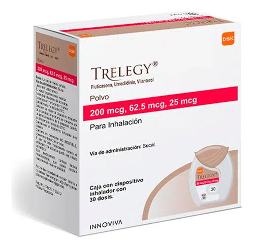 Trelegy 200/62.5/25 Mcg Polvo Inhalador C/30 Dosis - Glaxosmithkline méxico, s.a. de c.v.