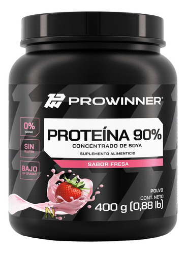 Proteina De Soya 90% (fresa 400 Gr) Prowinner