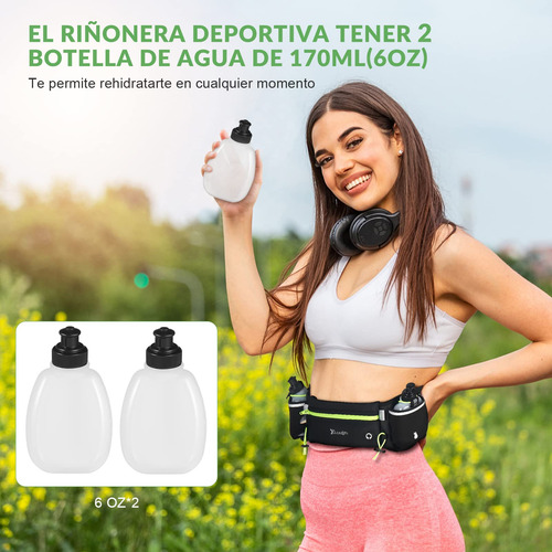 Riñonera Deportiva For Correr Con 2 Botellas De Agua,
