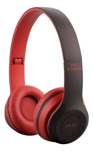 Audifono P47 Bluetooth 5.1 Microsd Deportivos Wireless Rojo