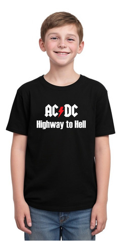 Camiseta Infantil Premium Banda Rock Acdc Highway To Hell