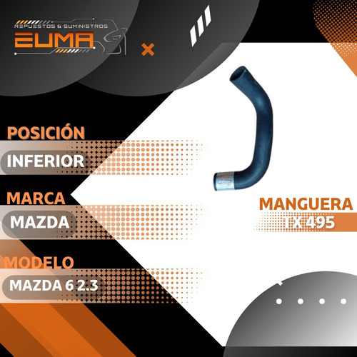 Tx 495 Manguera Radiador Inferior Para Mazda 6 Motor 2.3 