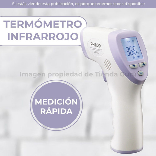 Imagen 2 de 5 de Termómetro Philco Infrarrojo Frente Lcd Aprob Anmat Bk8005