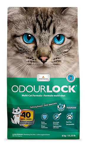 Piedras Sanitarias Para Gato Odourlock Calming Breeze 6kg x 6kg de peso neto