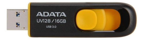 Pendrive Adata UV128 16GB 3.2 Gen 1 negro y amarillo