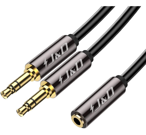 Cable Adaptador Audio Estereo 3,5mm Hembra A 2 Macho | 20cm