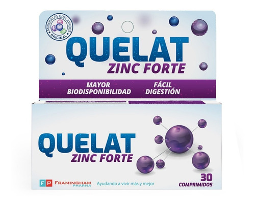 Quelat Zinc Forte Minerales Aminoquelados X 30 Comprimidos