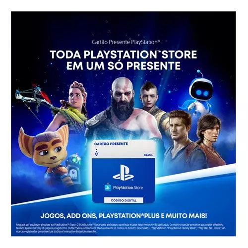 R$450 PlayStation Store - Cartão Presente Digital - PSN Games Digital