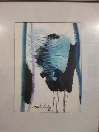 Marta Palau Firmado 1981 Tinta Y Acrílico Arte Moderno (Usado)