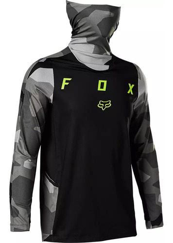 Polera Moto Niño Ranger Drive Camo Negro Fox