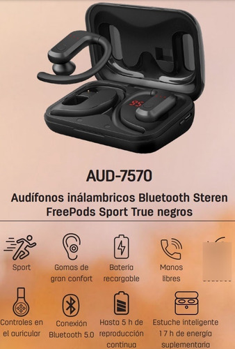 Aud-7570 Audífonos Inálambricos Bluetooth Steren Freepods Sp