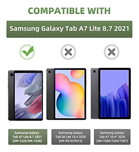 Funda Para Samsung Galaxy Tab A7 Lite 8.7 In Con Tapa Negra Negro