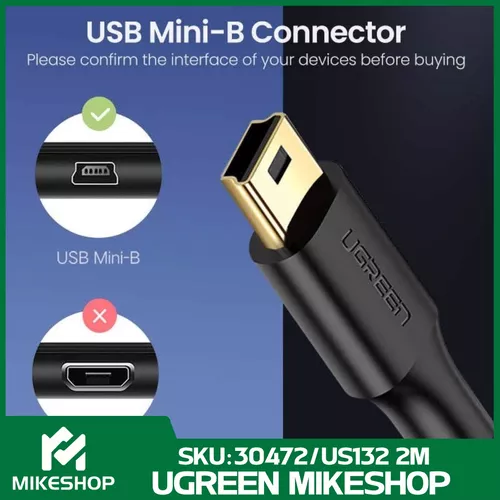 Ugreen cable USB - mini USB cable 480 Mbps 2 m black (US132 30472)