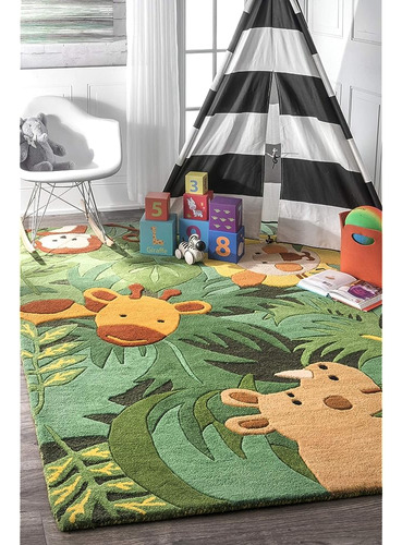 Nuloom Hand Tufted King Of The Jungle Accent Rug, 4' Redondo