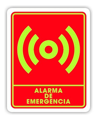 Señalamiento Alarma De Emergencia Fotoluminiscente 30x40