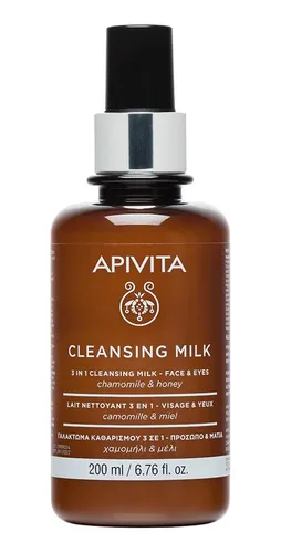 Cleansing Milk 3 In 1 Face & Eyes - Apivita 200 Ml