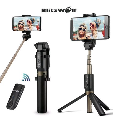 Pau De Selfie Blitzwolf Bluetooth Bastão Android/ios Super 