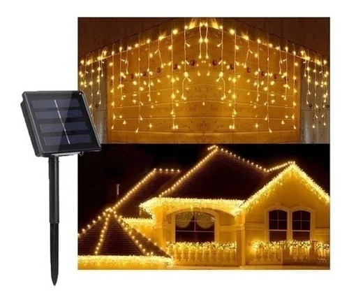 Cascada Solar 200 Led Luces Solar Navidad Boda 5 Mts 